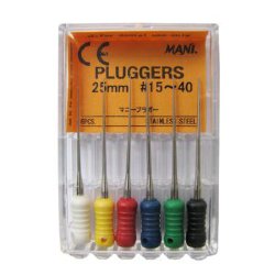 Mani - Pluggers 25mm Ass 15-40 6шт. инструмент для работы с гуттаперчей