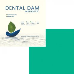 Завеса стоматологическая резиновая (152x152mm, зеленая/средняя 36шт.) Медента