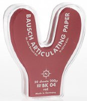 Артикуляционная бумага Bausch - BK 04 подкова красная  50 листов, 200 мкм 