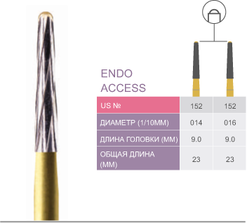 Боры твердосплавные хирургические FG 152 эндодонтический (Prima Classic)  