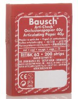 Артикуляционная бумага Bausch - BK 62 красная 200 листов, 40мкм