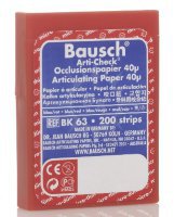 Артикуляционная бумага Bausch - BK 63 син/крас. 200 листов, 40мкм