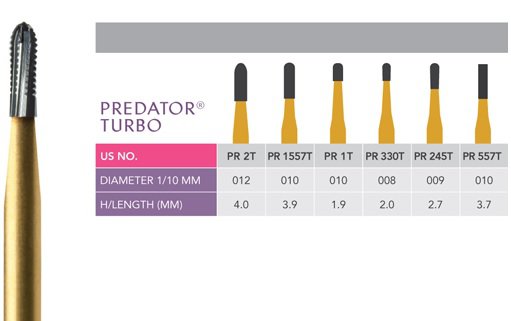 Бор твердосплавный для разрезания коронок  Predator PR - 1557 Turbo (Prima)