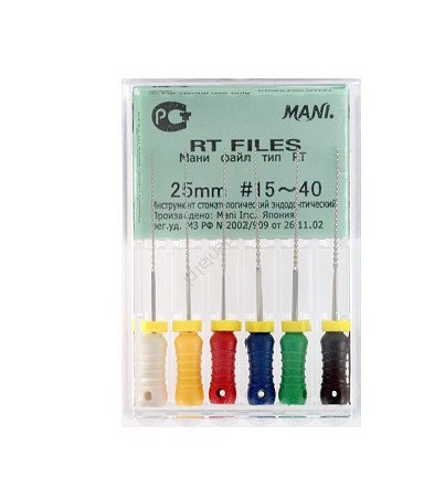 Mani - RT-Files 25mm Ass 15-40 6шт. файл для искривленных каналов