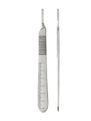 Ручка для скальпеля плоская с линейкой 125мм. №3 (637) 1шт.