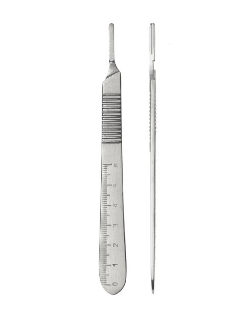 Ручка для скальпеля плоская с линейкой 125мм. №3 (637) 1шт.