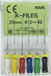 Mani - K-File 25mm Ass 15-40 6шт. дрильборы ручные